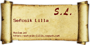 Sefcsik Lilla névjegykártya